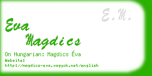 eva magdics business card