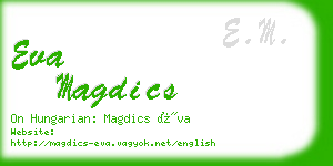 eva magdics business card